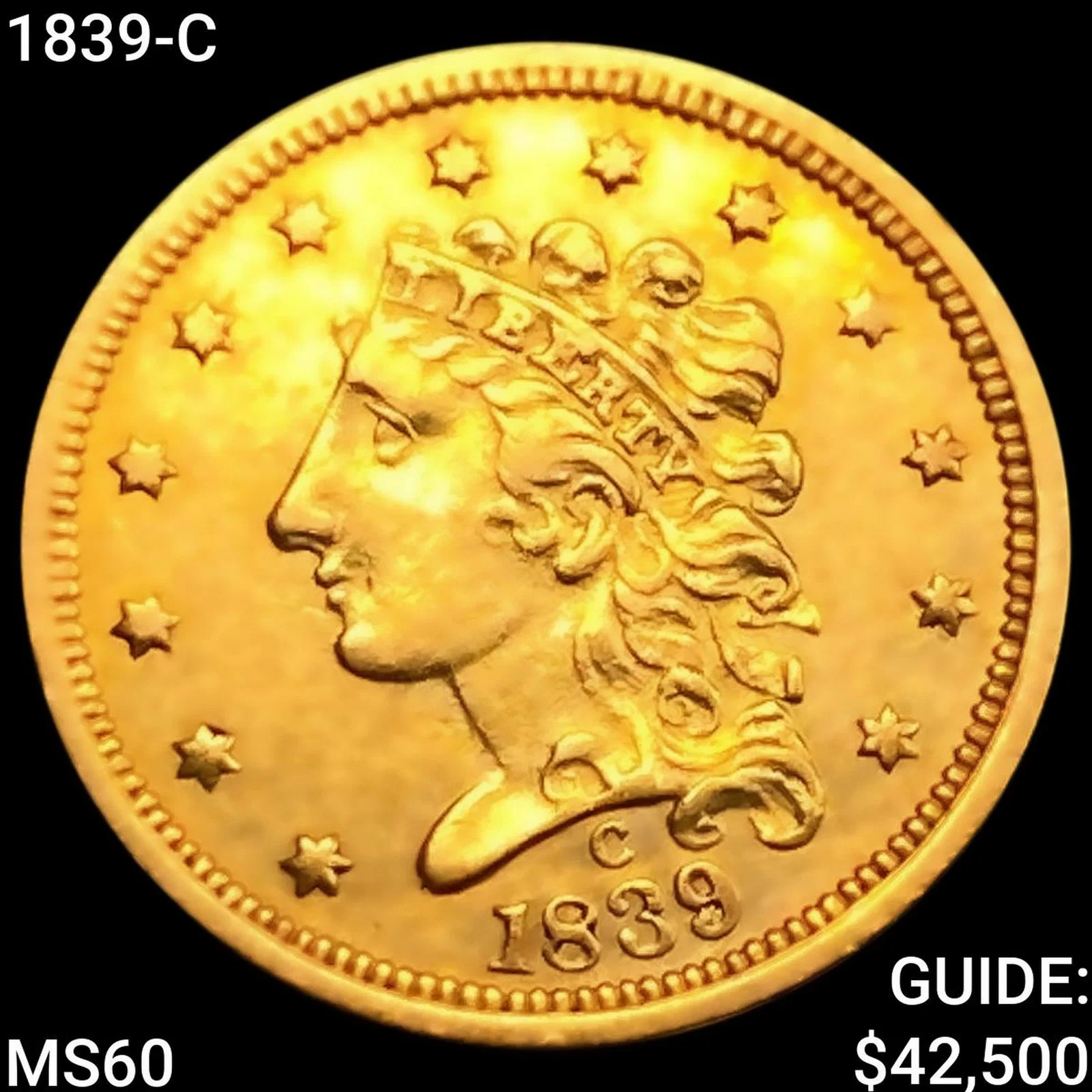 1839-C $2.50 Gold Quarter Eagle UNCIRCULATED