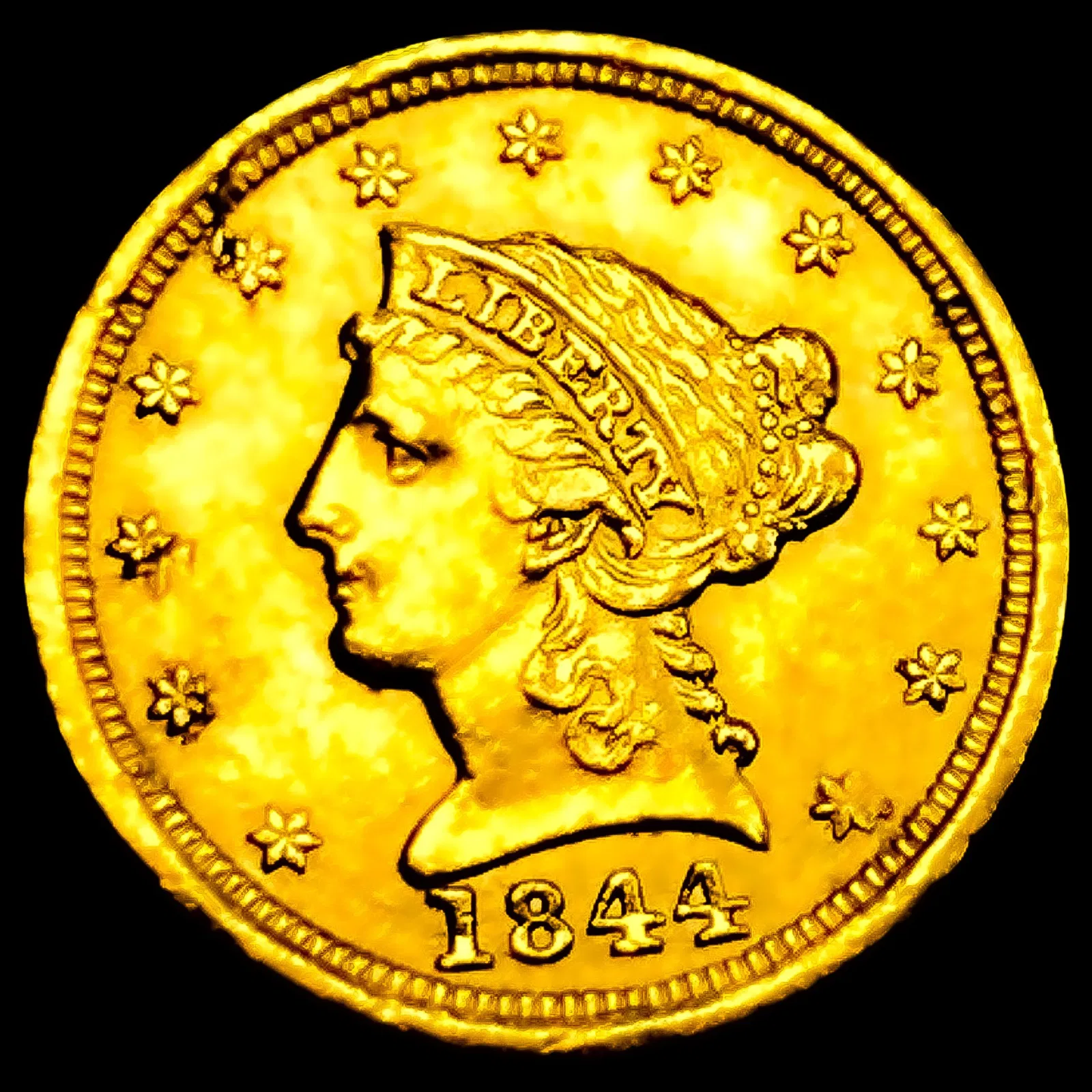 1844-D $2.50 Gold Quarter Eagle LIGHTLY CIRCULATED