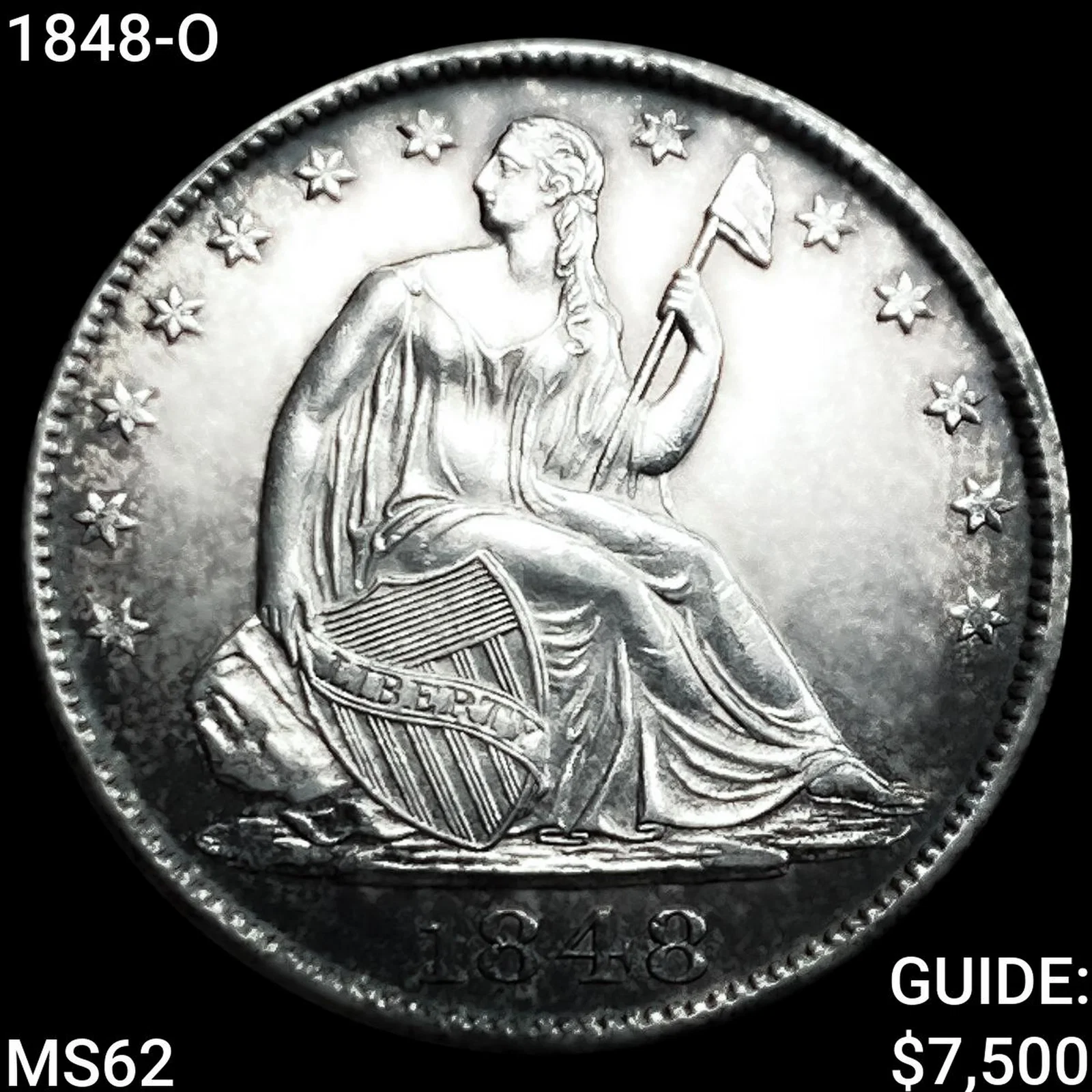 1848-O Seated Liberty Half Dollar UNCIRCULATED