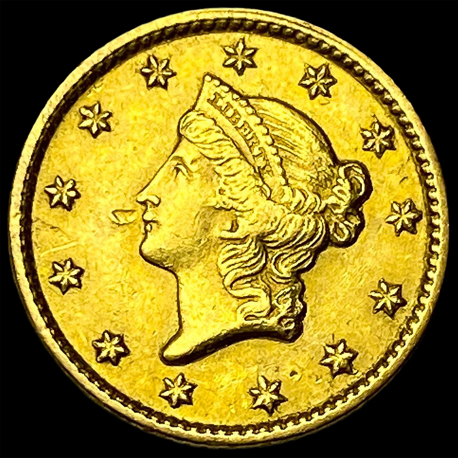 1851 Gold $1 Liberty Head Type 1 CLOSELY UNCIRCULATED