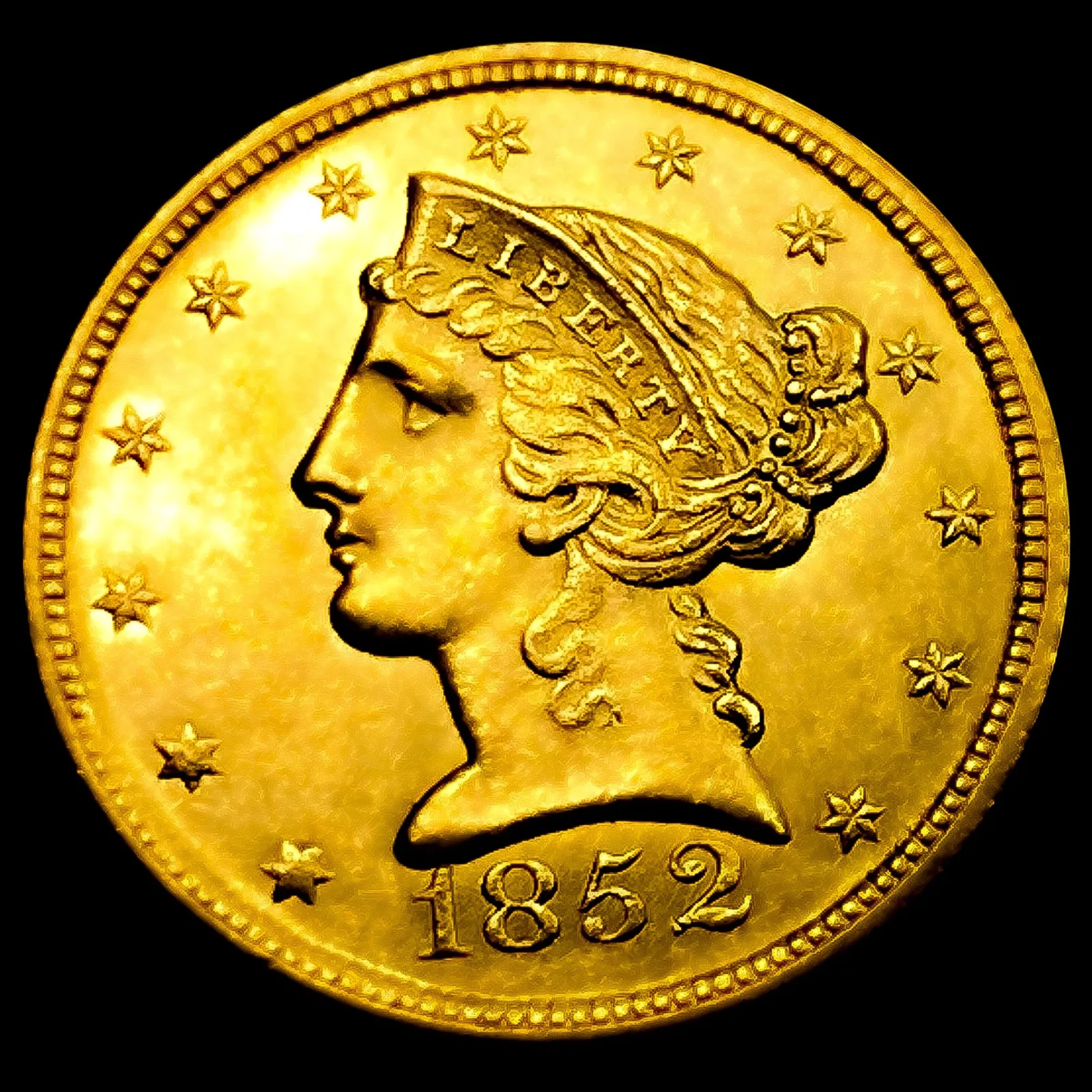 1852-C $5 Gold Half Eagle UNCIRCULATED