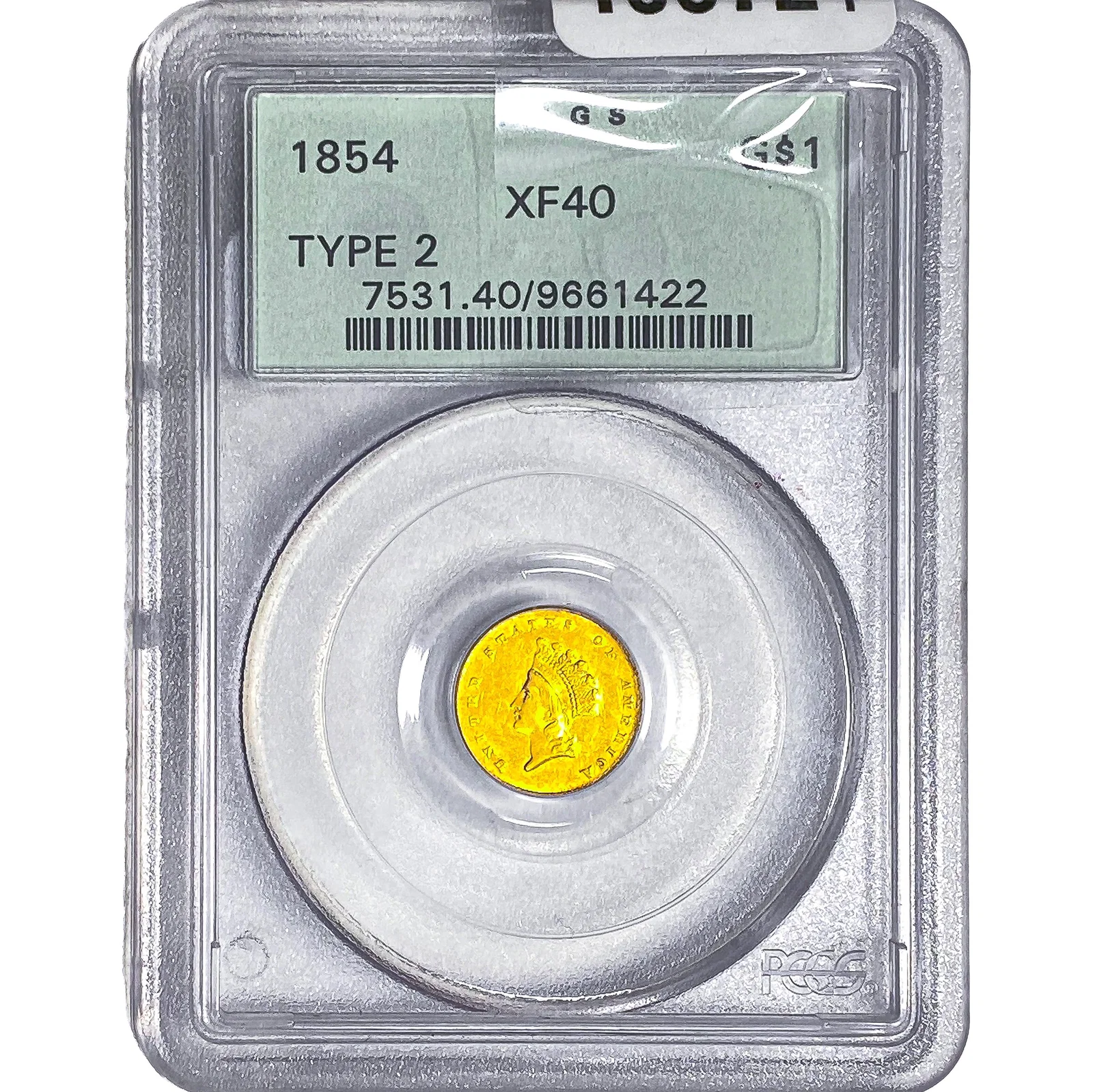 1854 Rare Gold Dollar PCGS XF40