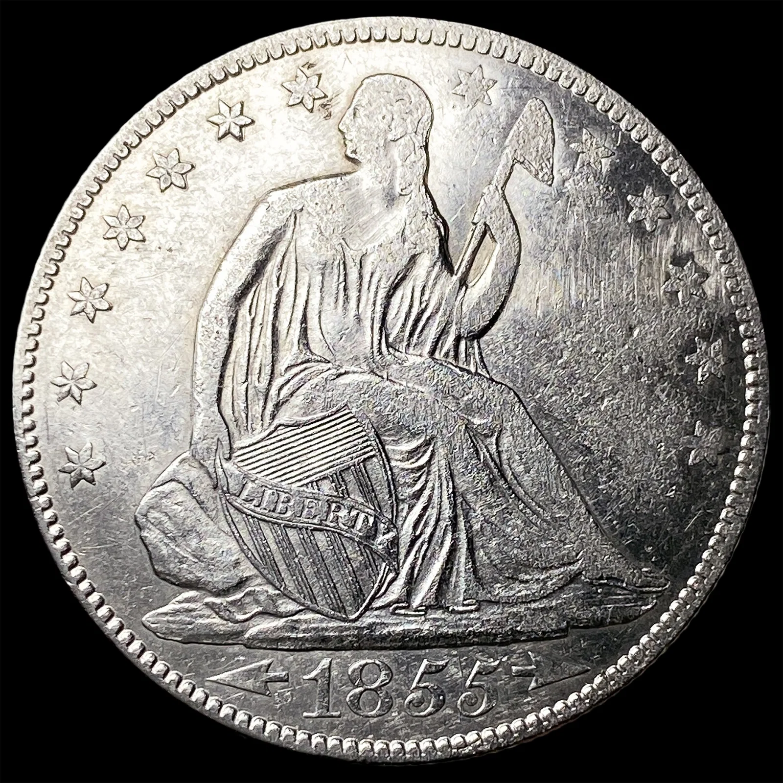 1855-O Arrows Silver Seated Liberty Half Dollar CLOSELY UNCIRCULATED