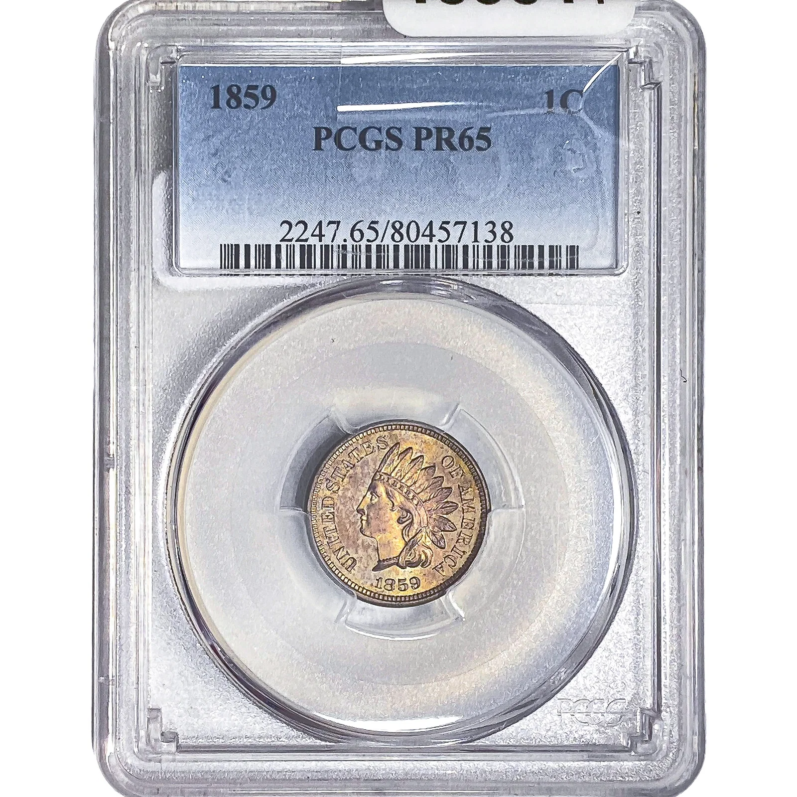 1859 Indian Head Cent PCGS PR65