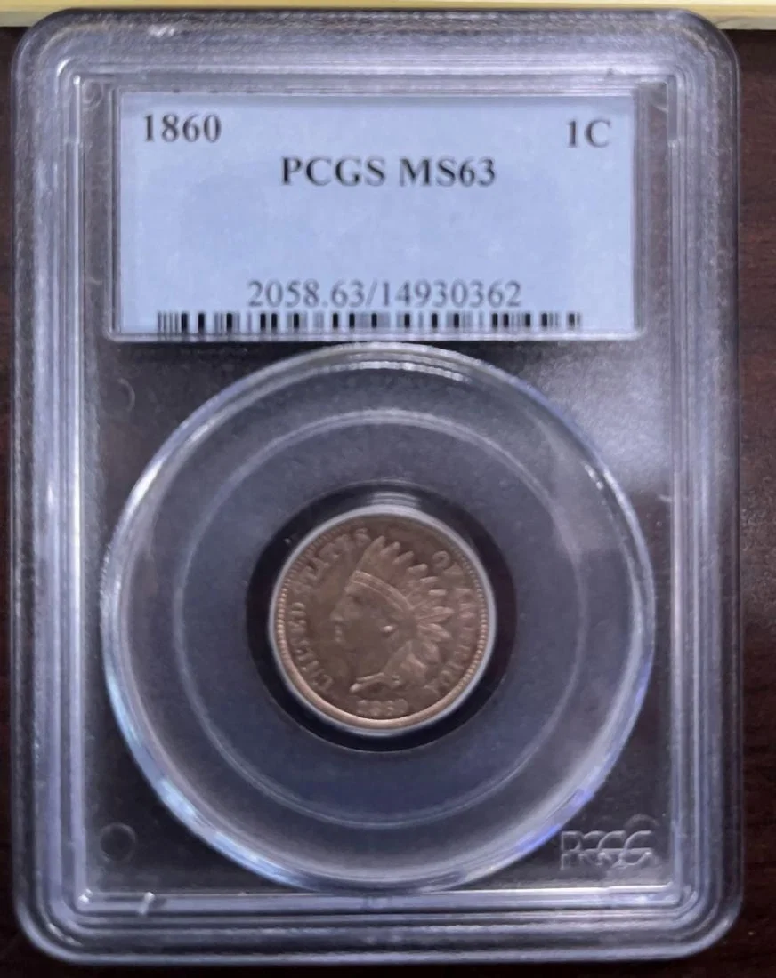 1860 Indian Head Penny, PCGS MS63
