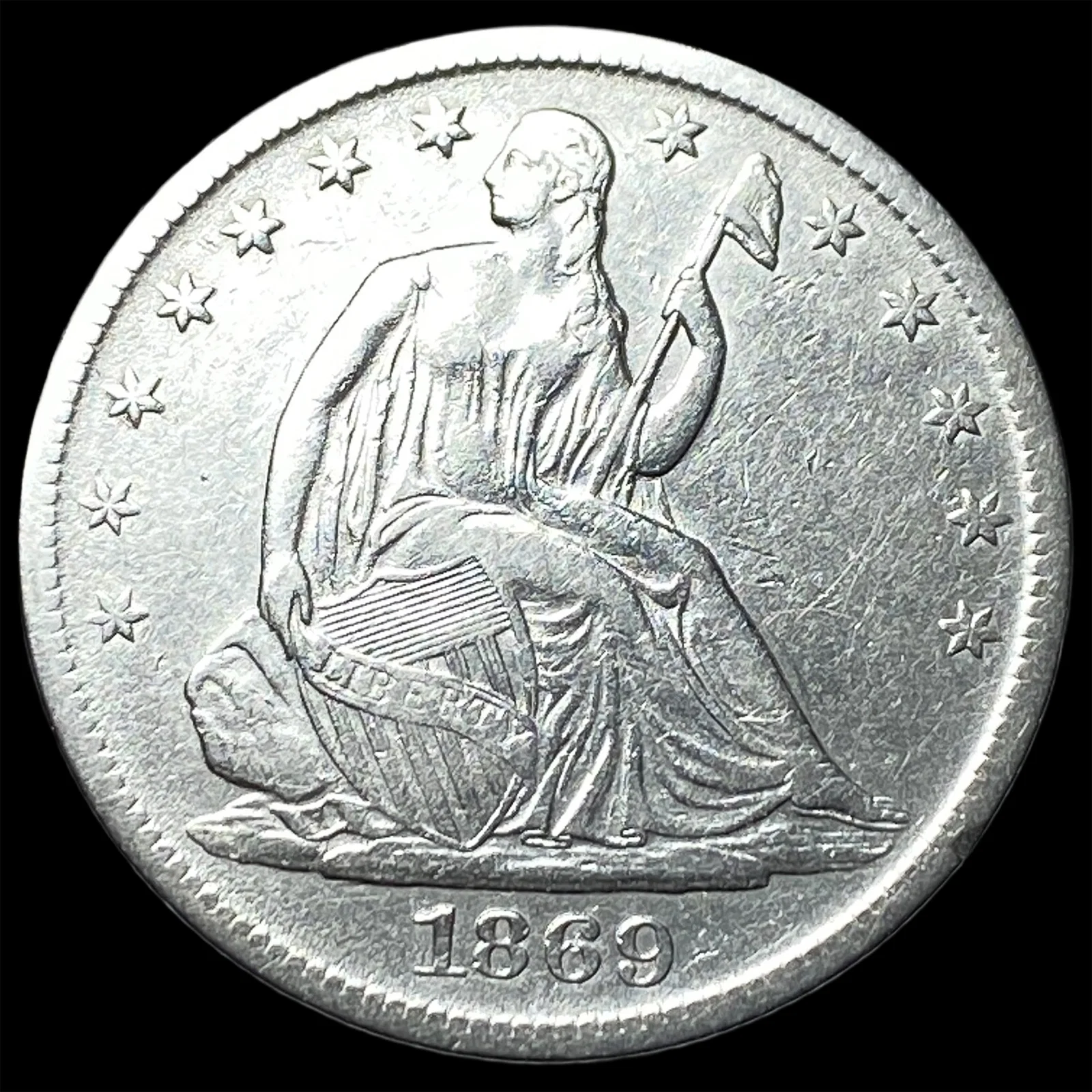 1869-S Silver Seated Liberty Half Dollar CLOSELY UNCIRCULATED