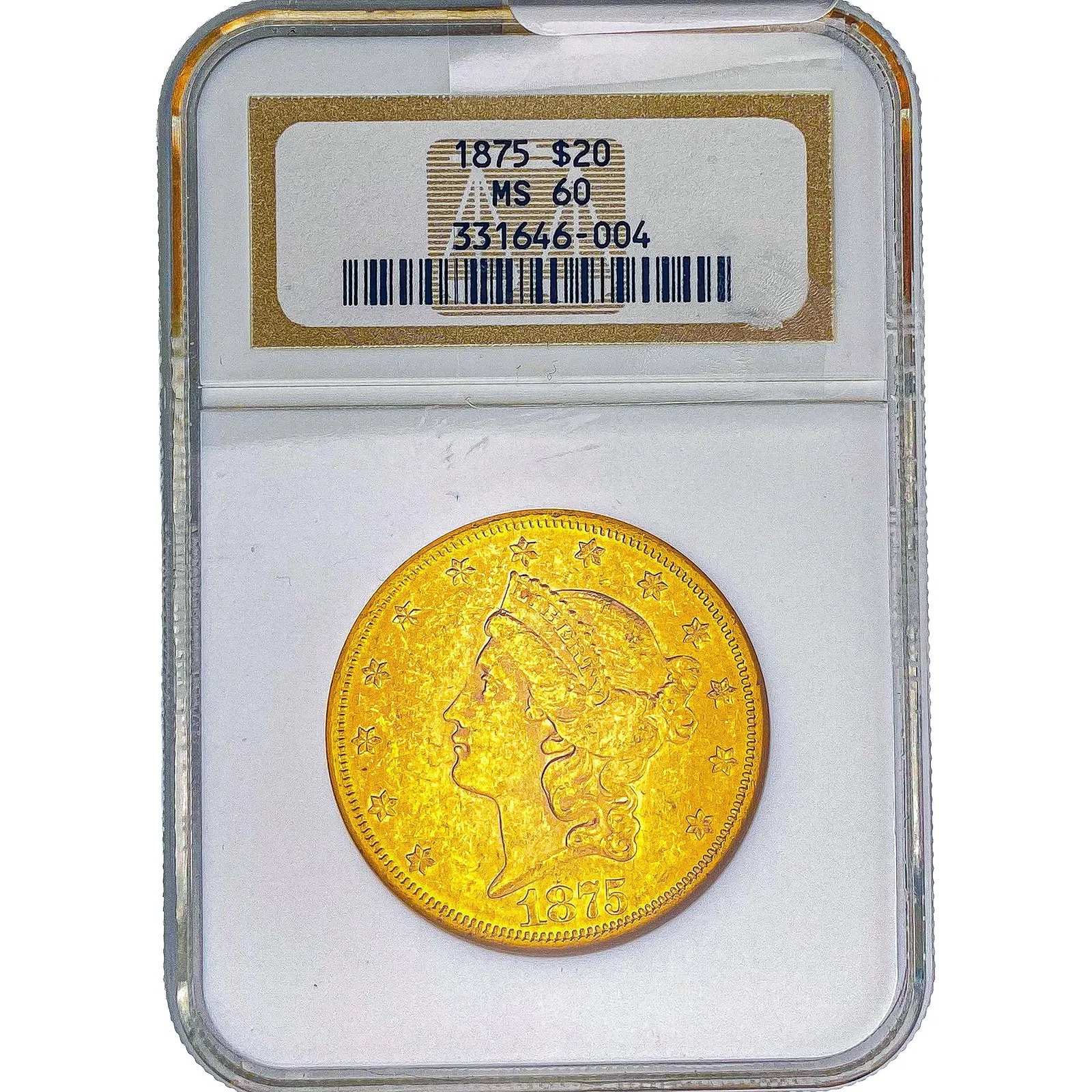 1875 $20 Gold Double Eagle NGC MS60
