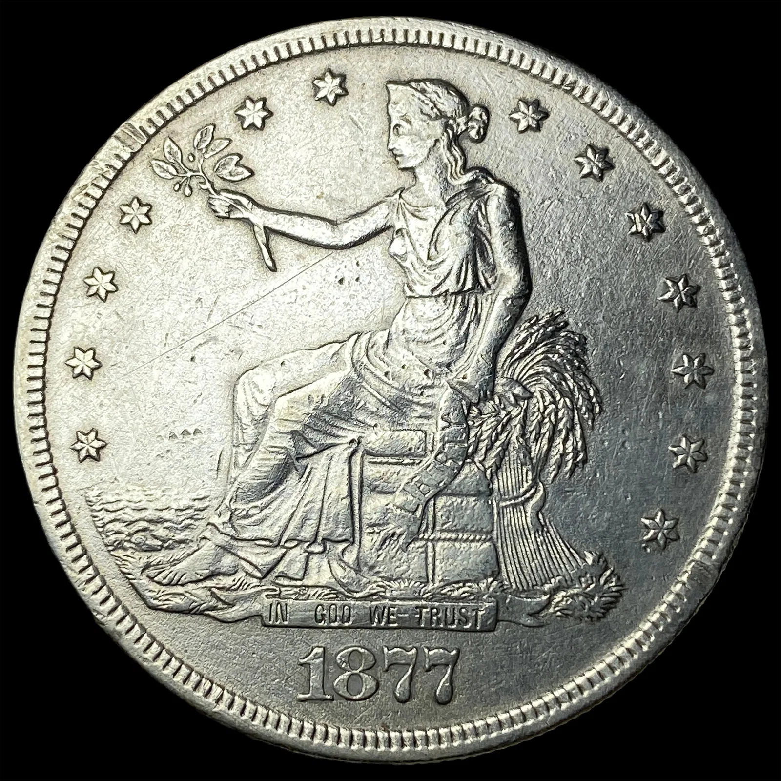 1877-S Silver Trade Dollar NEARLY UNCIRCULATED