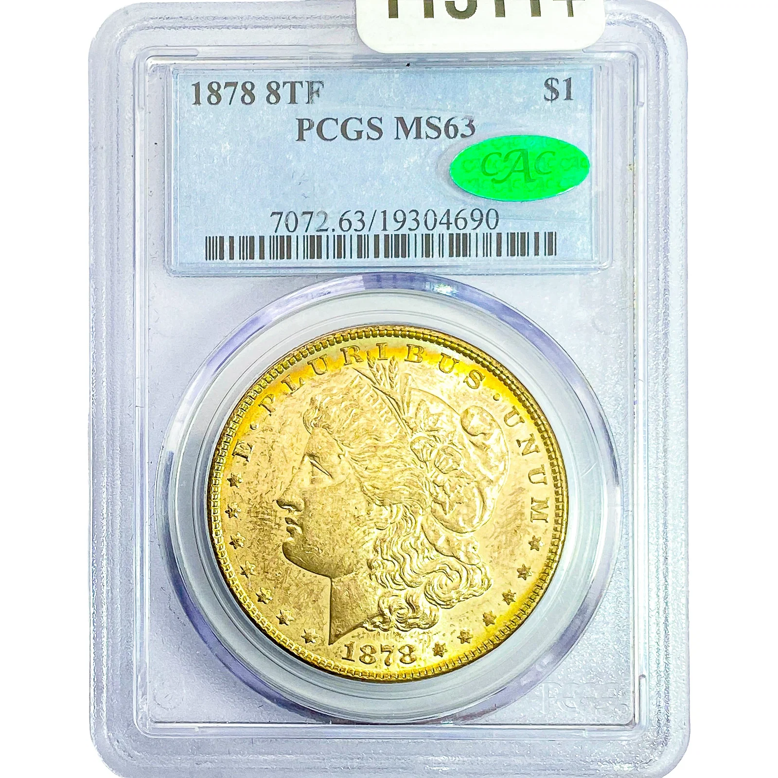 1878 8TF CAC Morgan Silver Dollar PCGS MS63