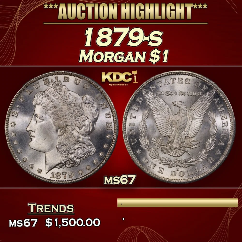 1879-s Morgan Dollar $1 ms67 SEGS