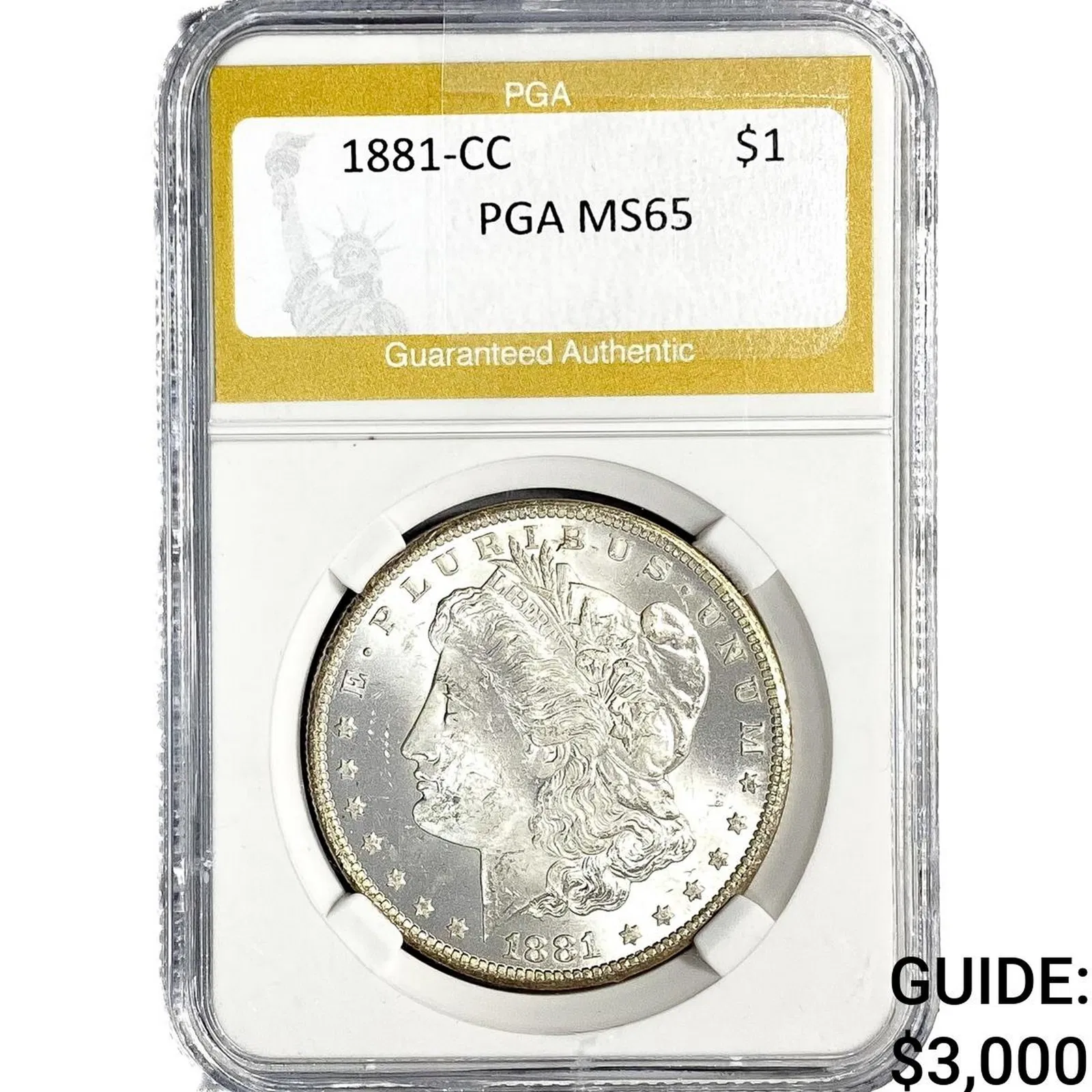 1881-CC Morgan Silver Dollar PGA MS65