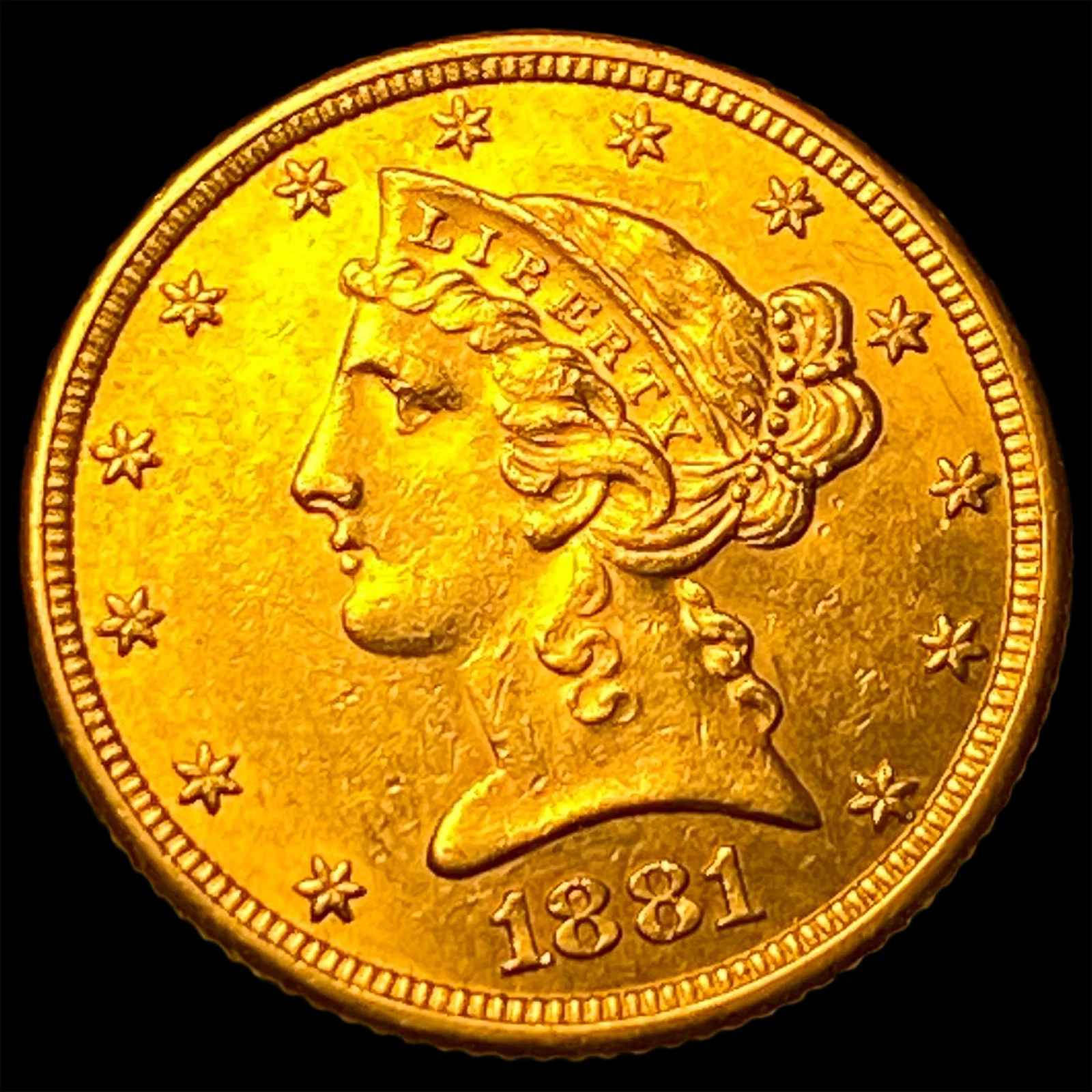 1881 Liberty Head Half Eagle $5 Gold UNCIRCULATED