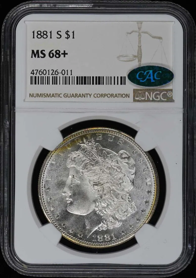 1881-S Morgan Dollar NGC MS68+ CAC Certified Uncirculated