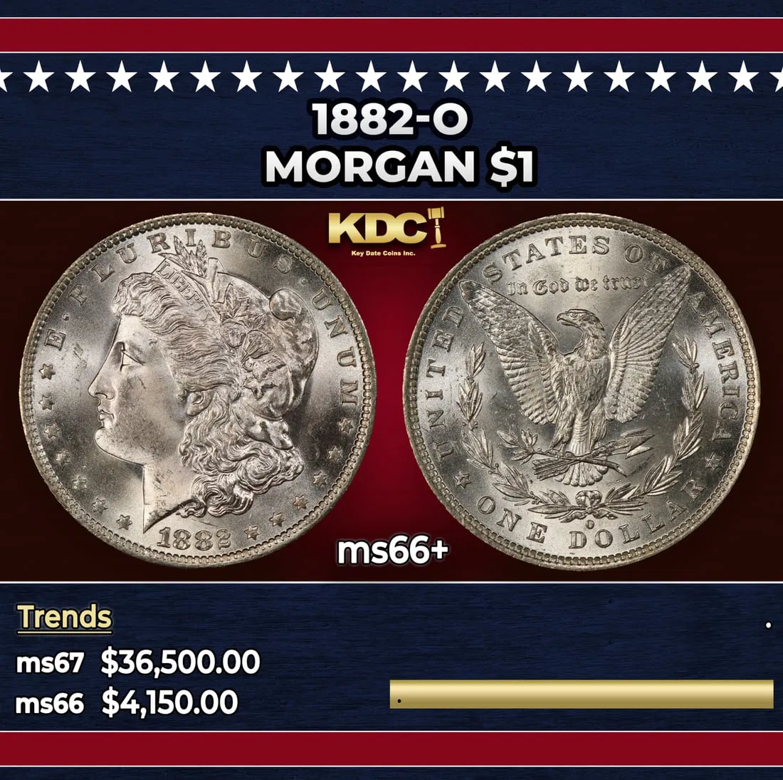 1882-o Morgan Dollar $1 ms66+ SEGS