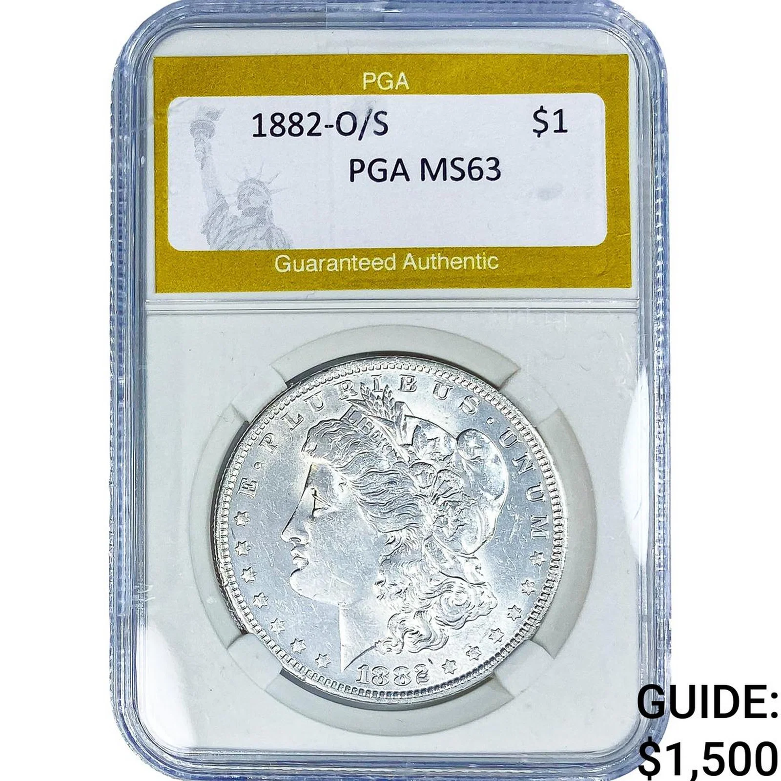 1882-O/S Morgan Silver Dollar PGA MS63