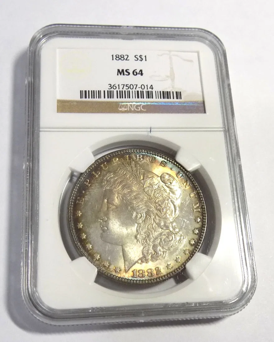 1882 Uncirculated graded by NGC MS64 Morgan silver dollar