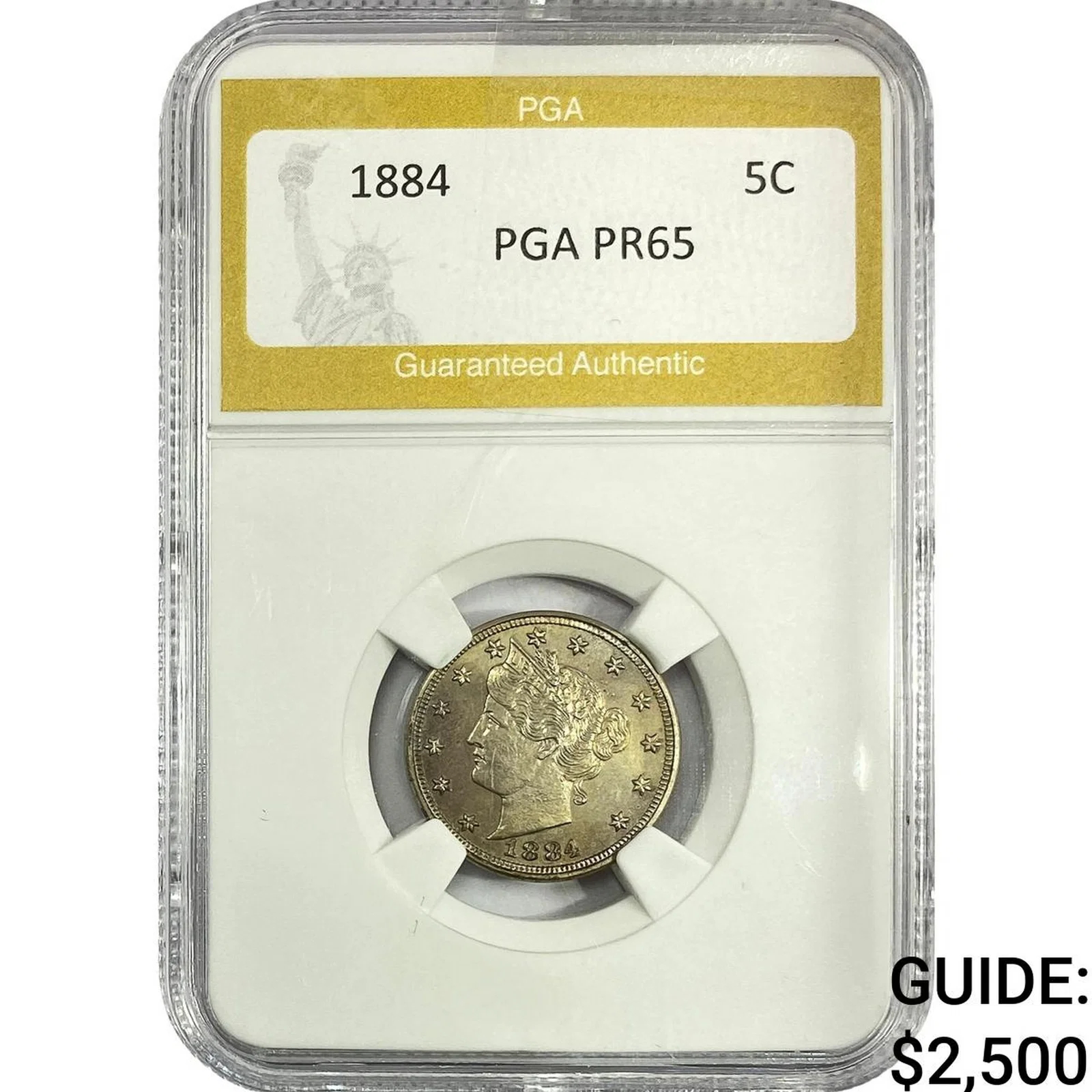 1884 Liberty Victory Nickel PGA PR65