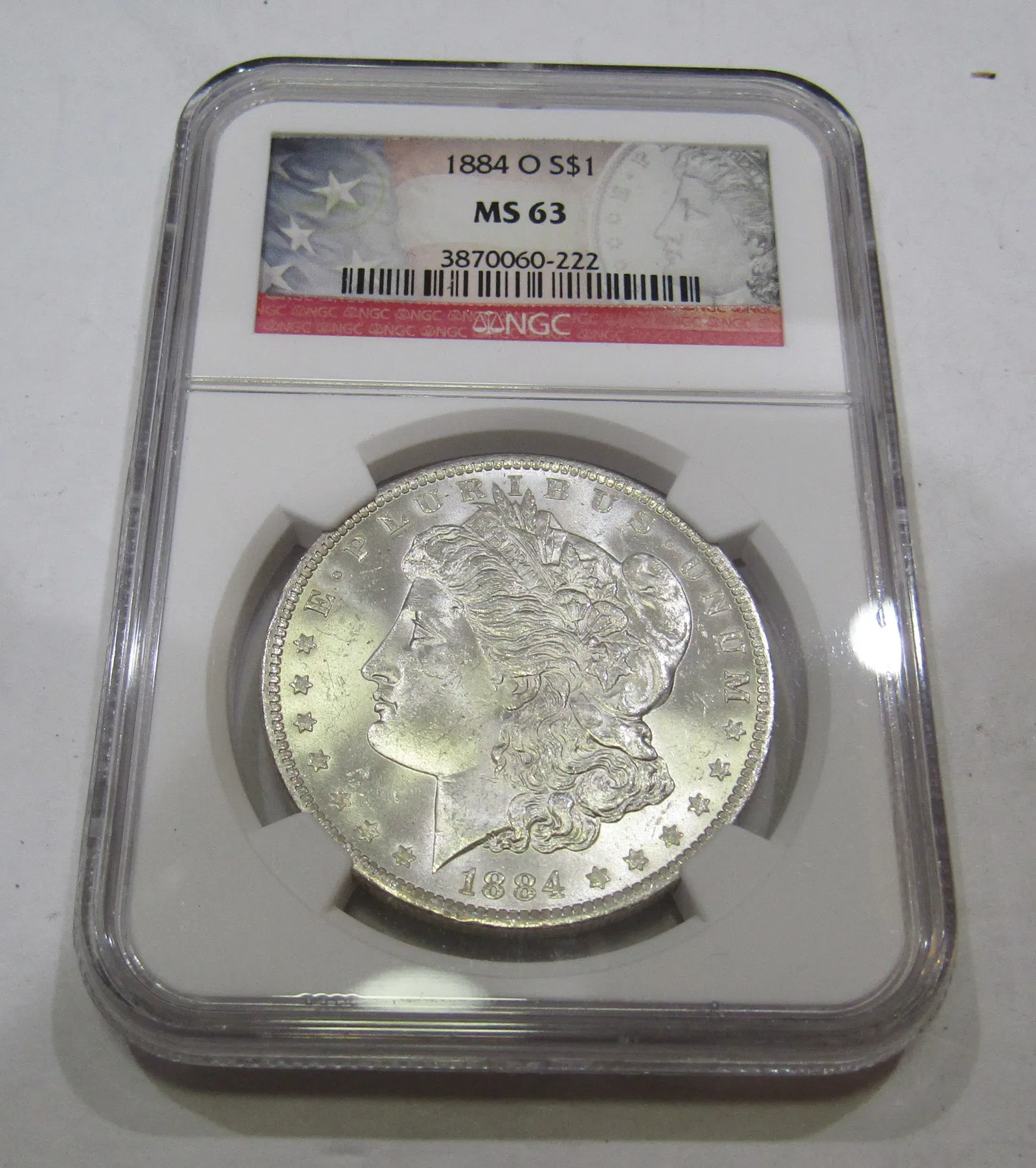 1884 O MORGAN SILVER DOLLAR MS63 NGC