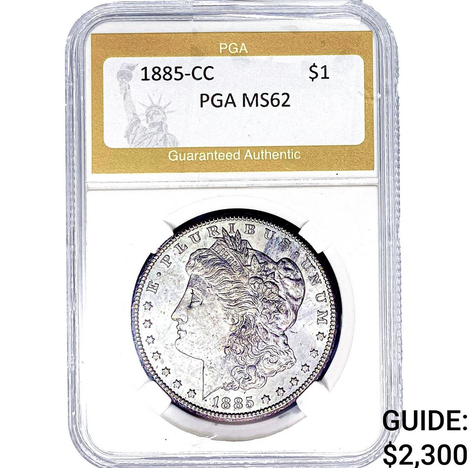 1885-CC Morgan Silver Dollar PGA MS62