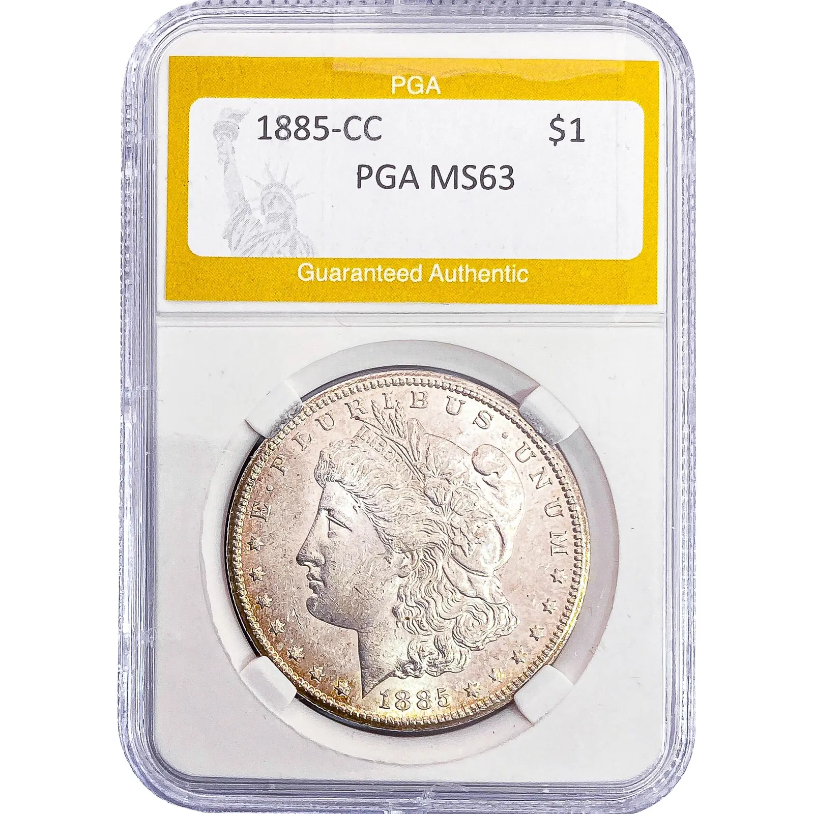 1885-CC Morgan Silver Dollar PGA MS63