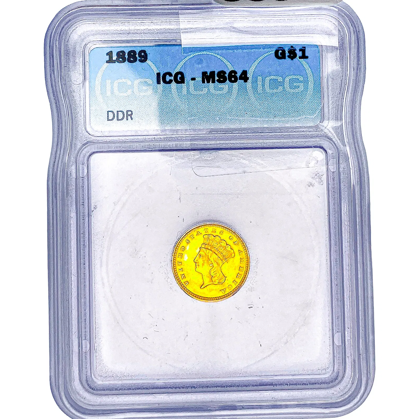 1889 Rare Gold Dollar ICG MS64