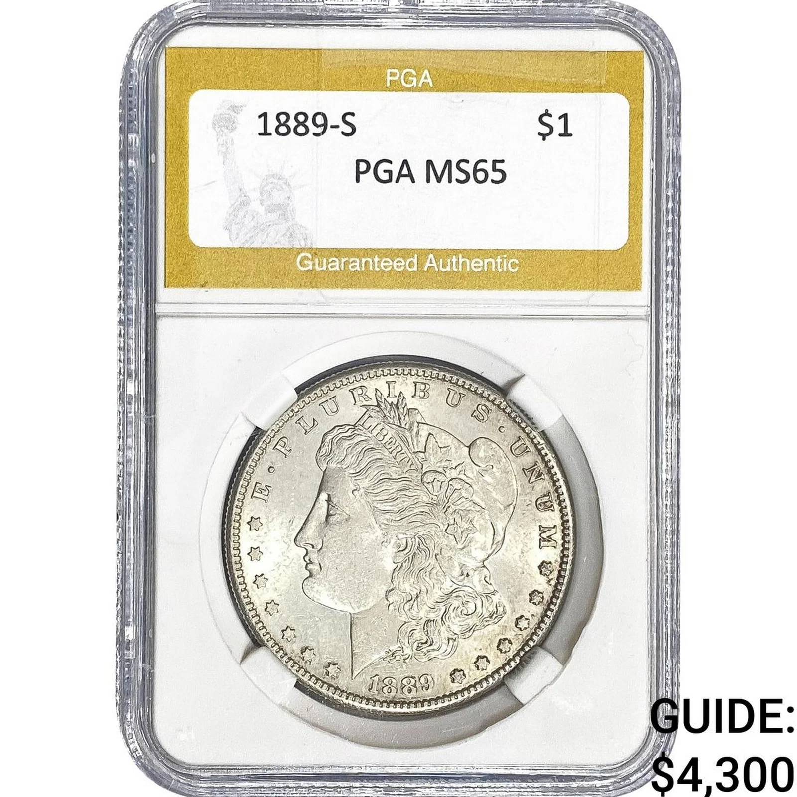 1889-S Morgan Silver Dollar PGA MS65