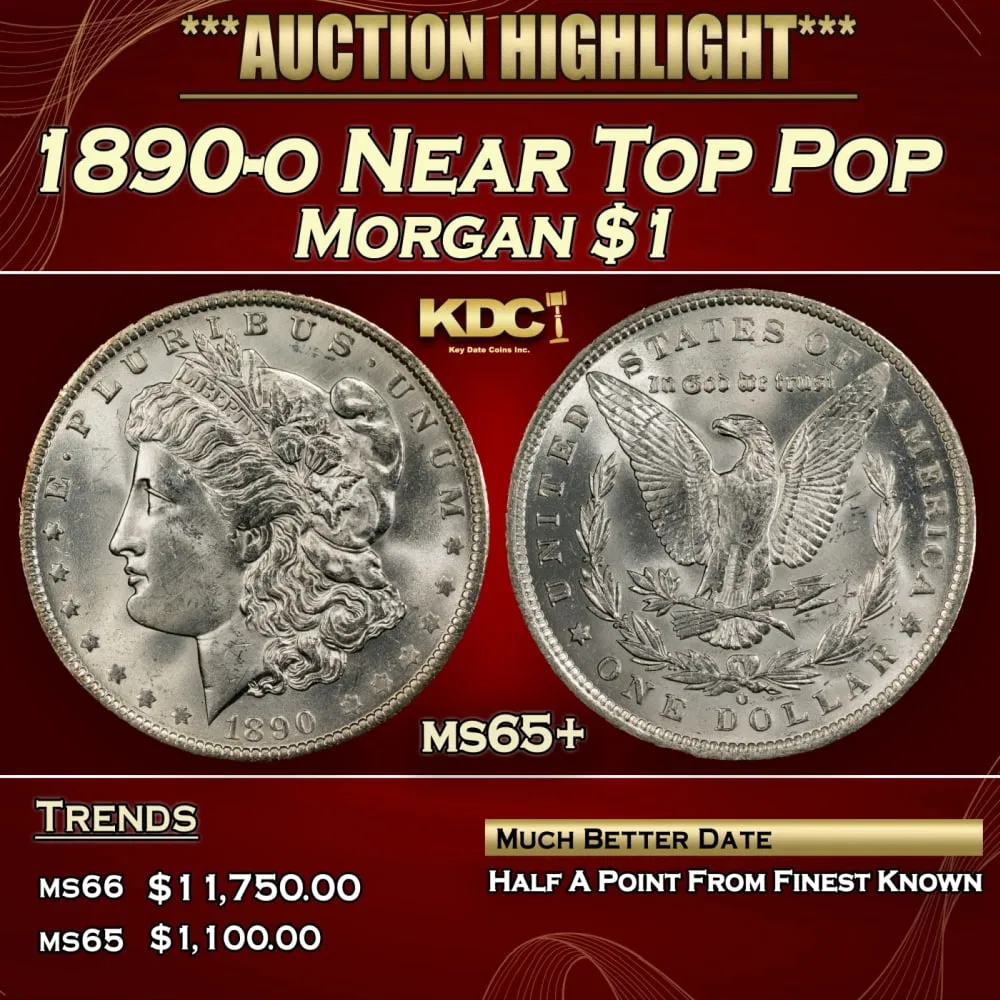 1890-o Morgan Dollar Near Top Pop $1 ms65+ SEGS