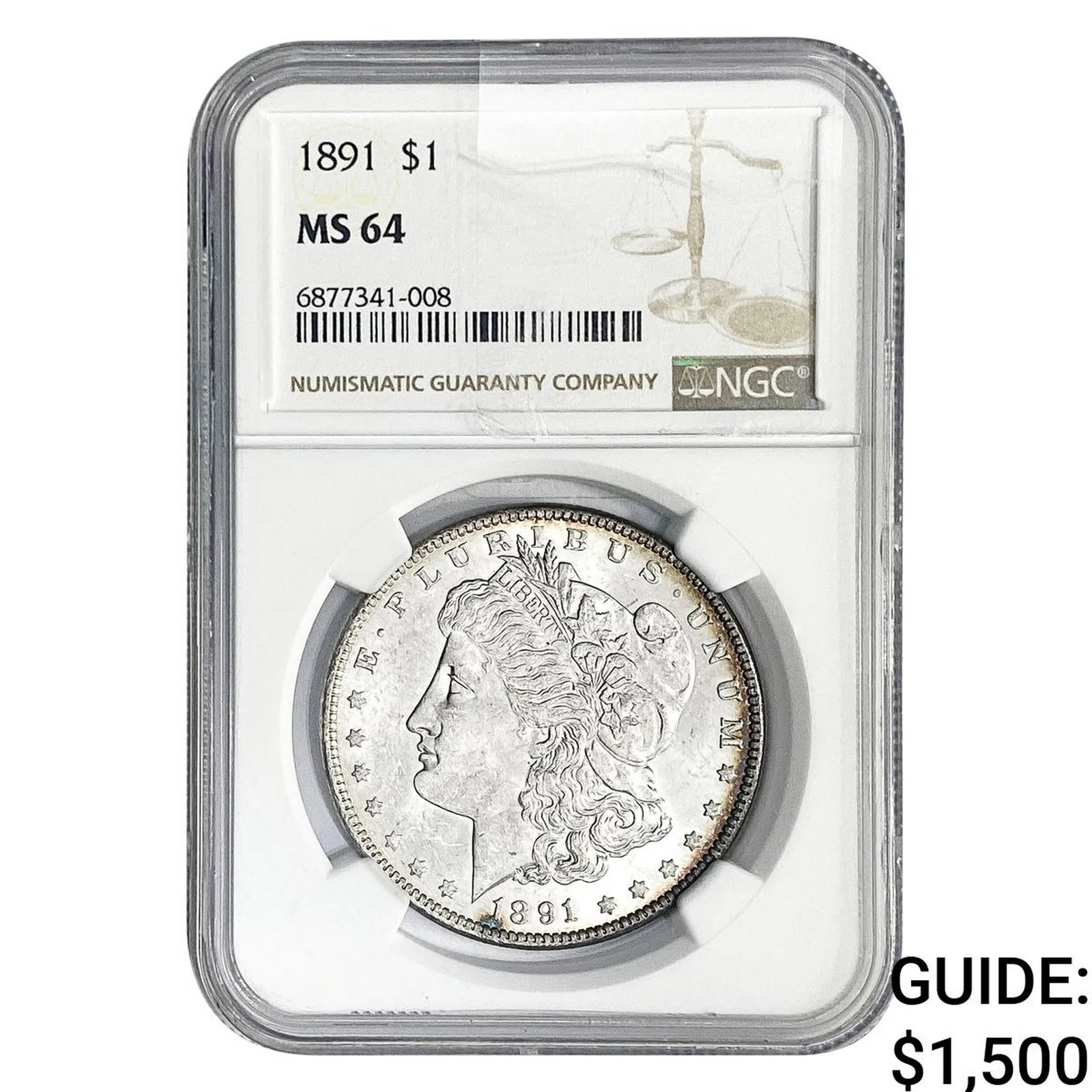 1891 Morgan Silver Dollar NGC MS64