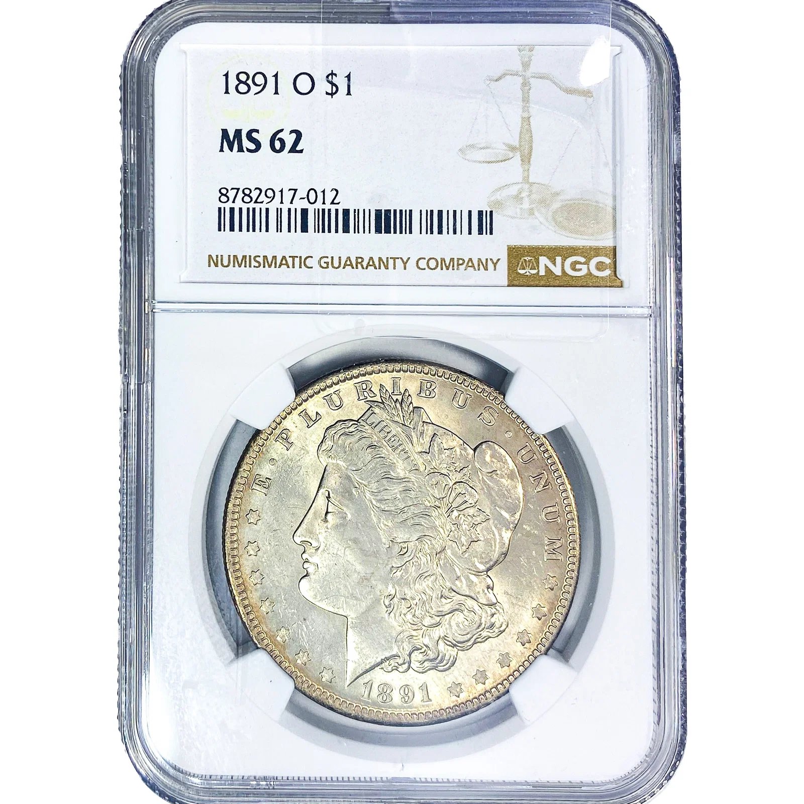 1891-O Morgan Silver Dollar NGC MS62