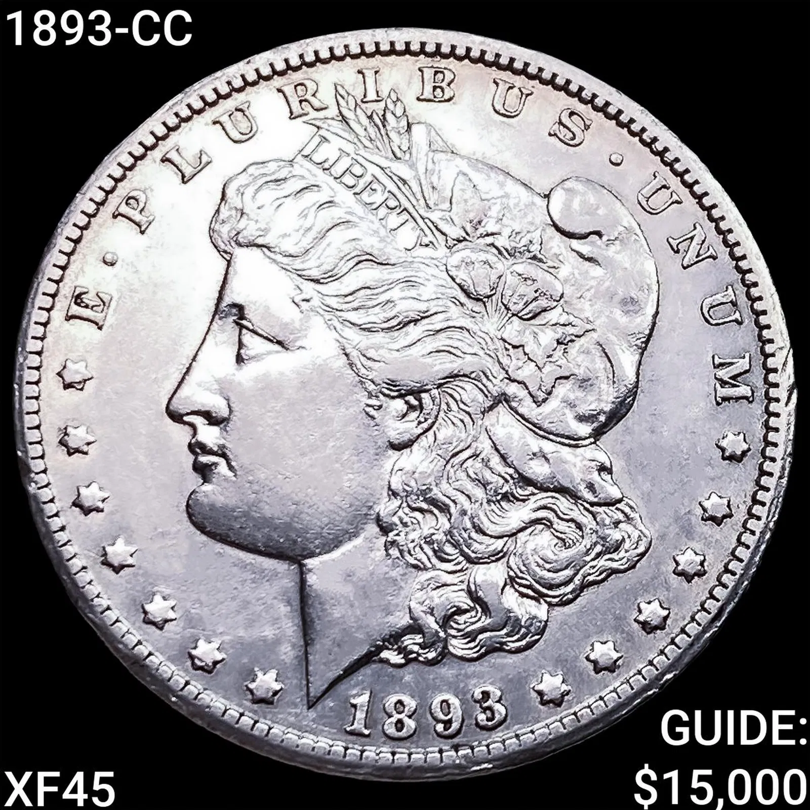 1893-CC Morgan Silver Dollar NEARLY UNCIRCULATED