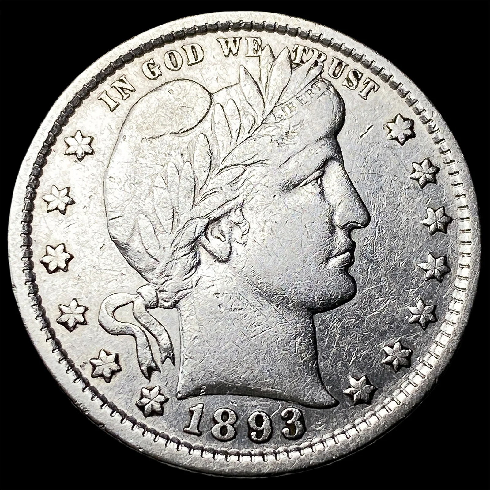 1893-S Silver Barber Quarter NEARLY UNCIRCULATED