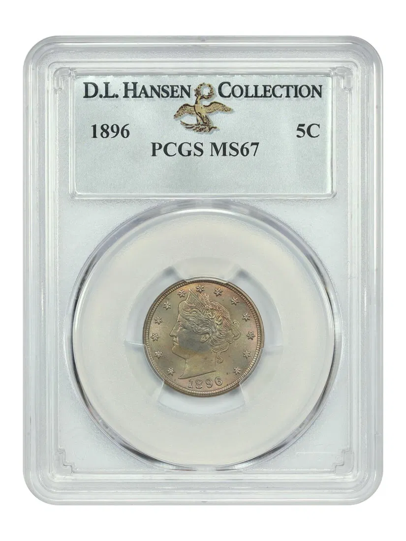 1896 Liberty Nickel 5C PCGS MS67 Tied Finest Known