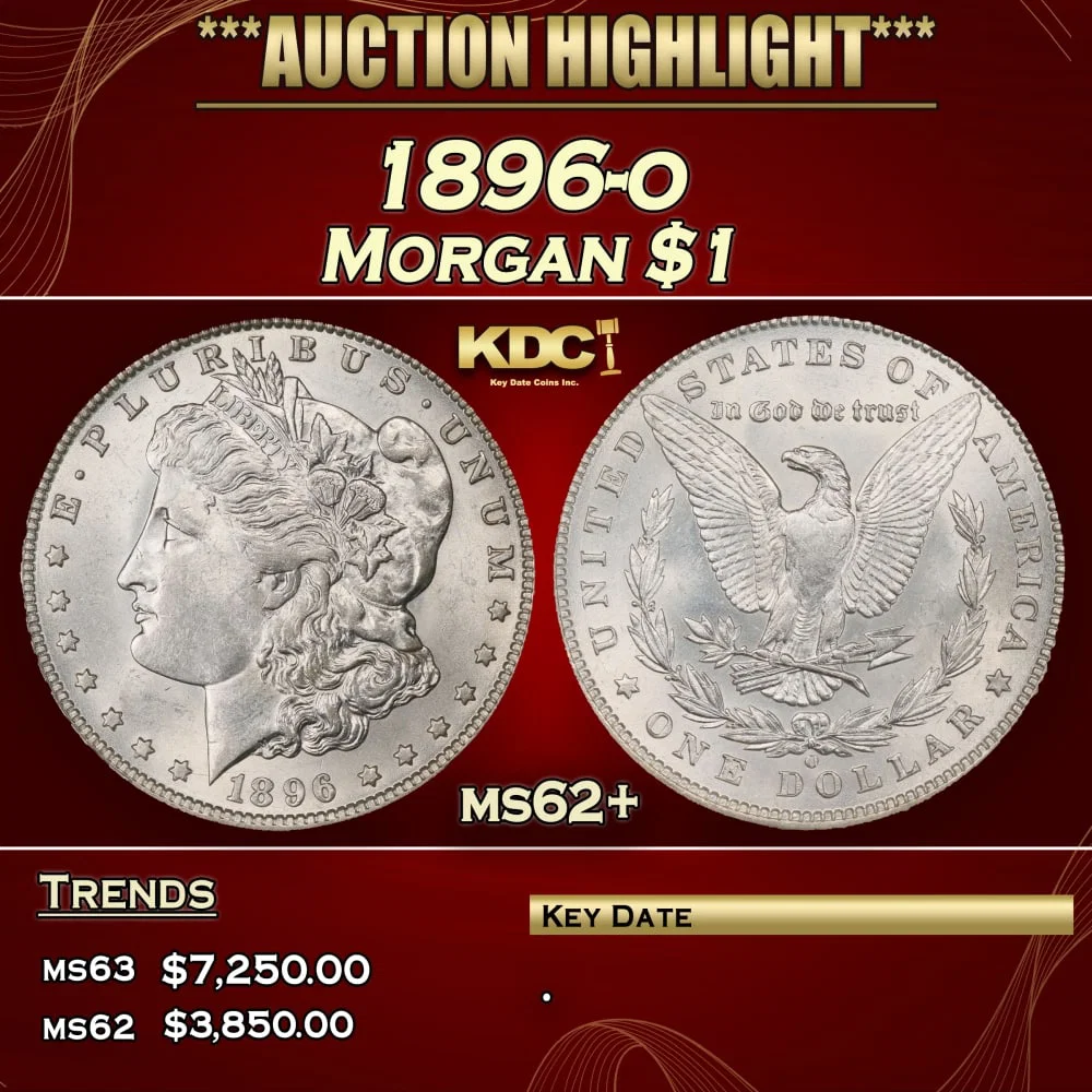 1896-o Morgan Dollar $1 ms62+ USCG