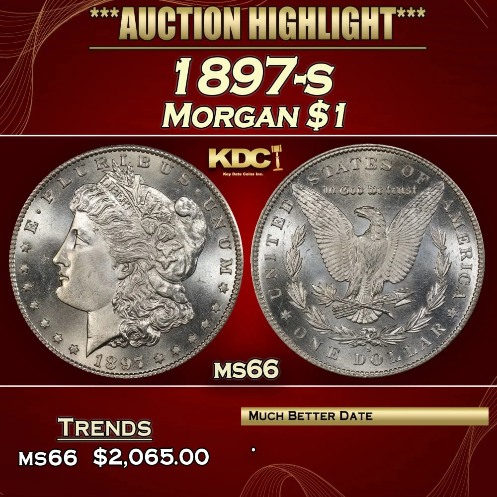 1897-s Morgan Dollar $1 ms66 SEGS