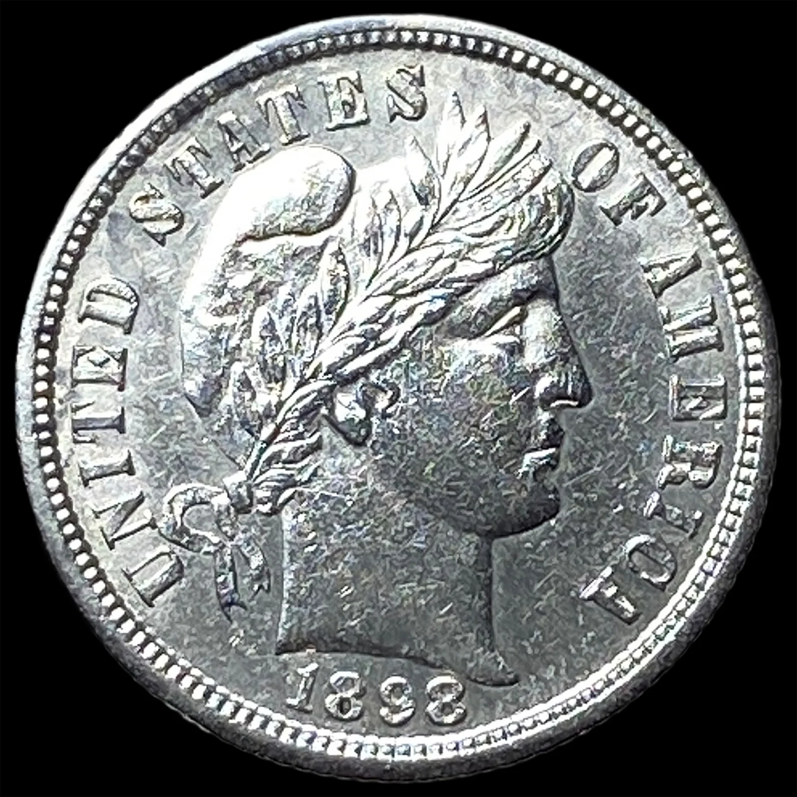 1898-S Silver Barber Dime CHOICE AU
