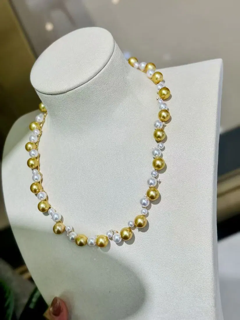 18K Gold Akoya Pearl Diamond Necklace