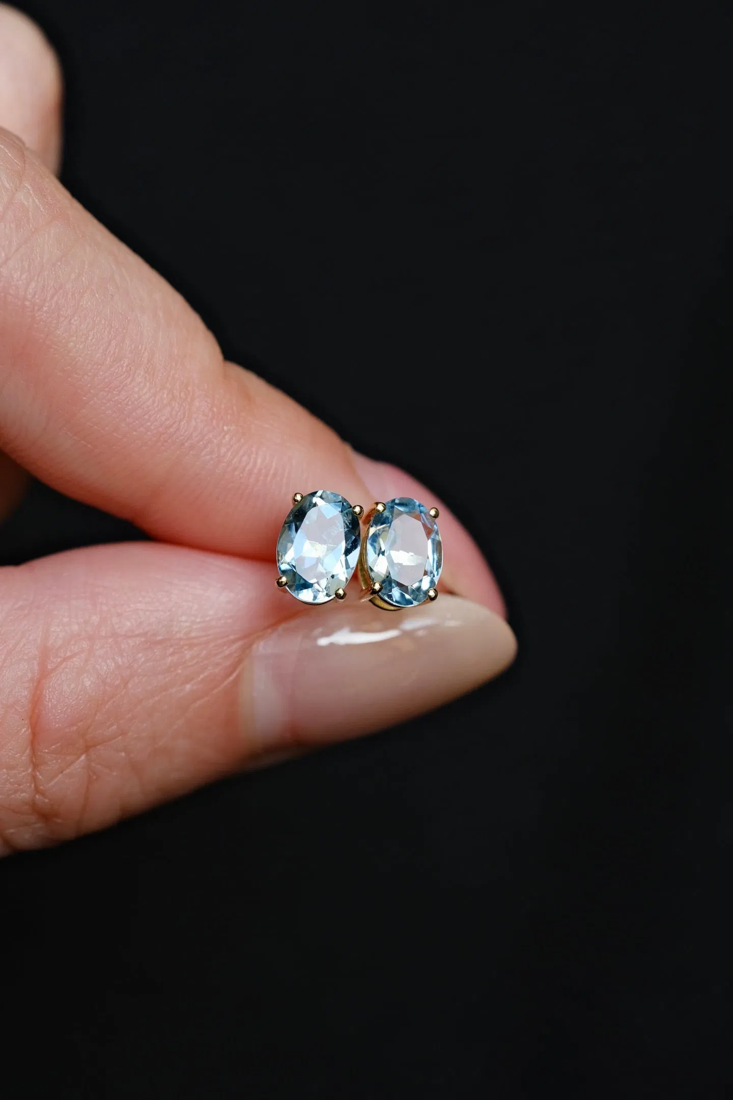 18K Gold Aquamarine Earrings