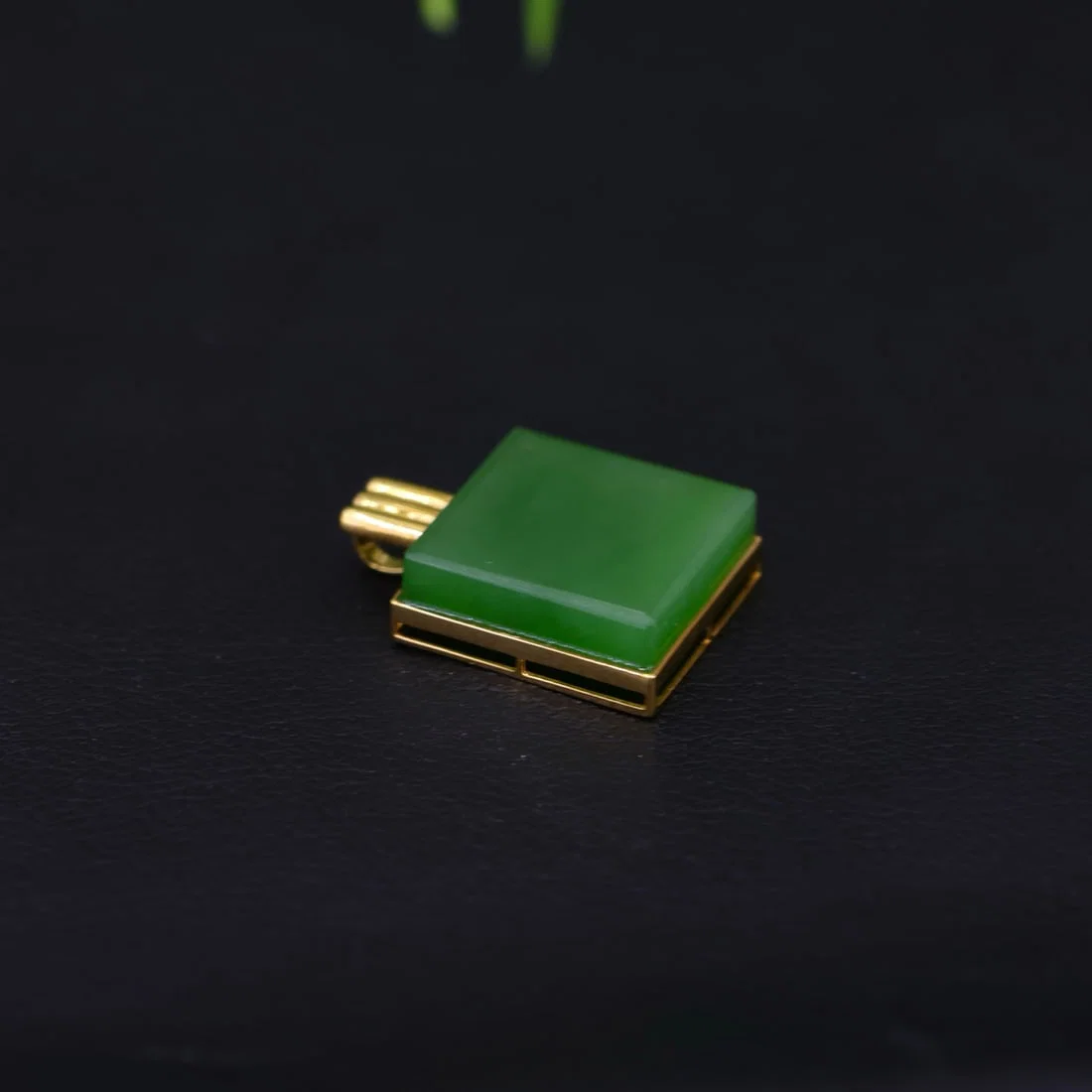 18K Gold Hetian Jade Pendant