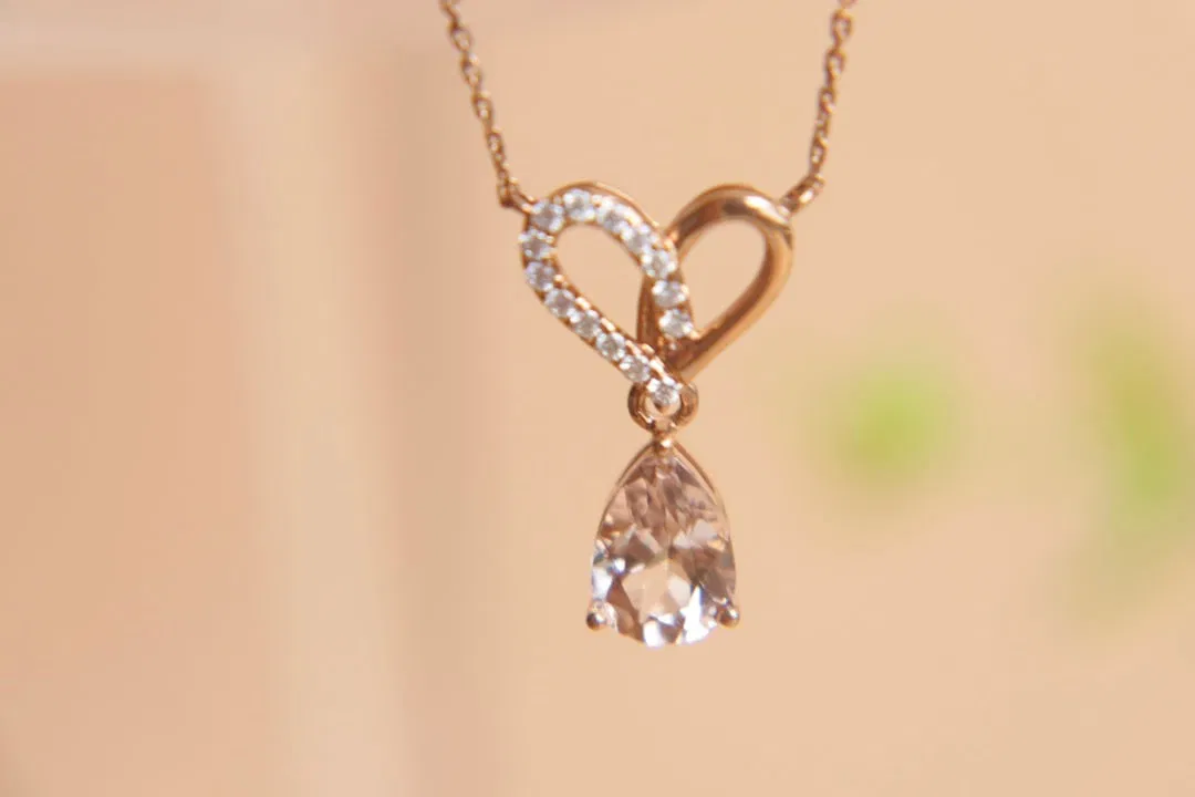 18K Gold Morganite Necklace