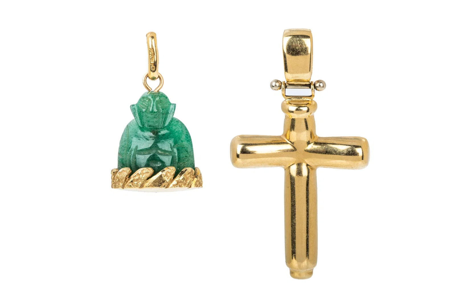 18K GOLD RELIGIOUS PENDANT PAIRING 13.4g
