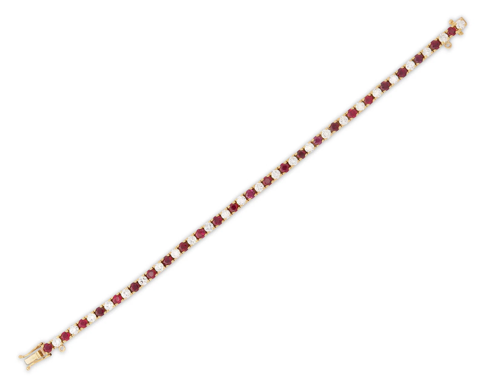 18K Gold, Ruby, and Diamond Bracelet