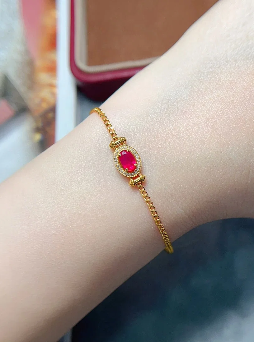 18K Gold Ruby Bracelet
