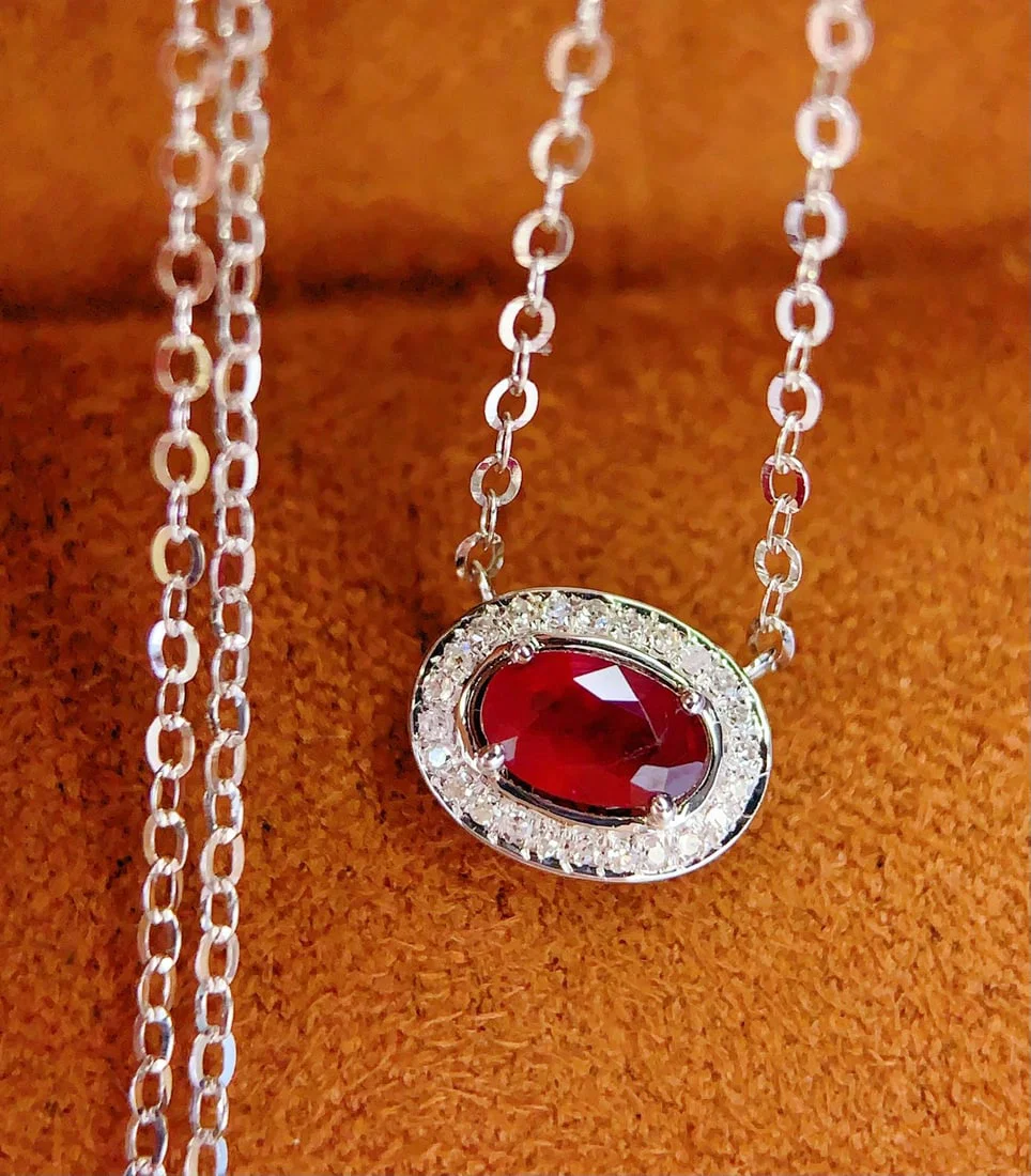 18K Gold Ruby Clavicle Necklace