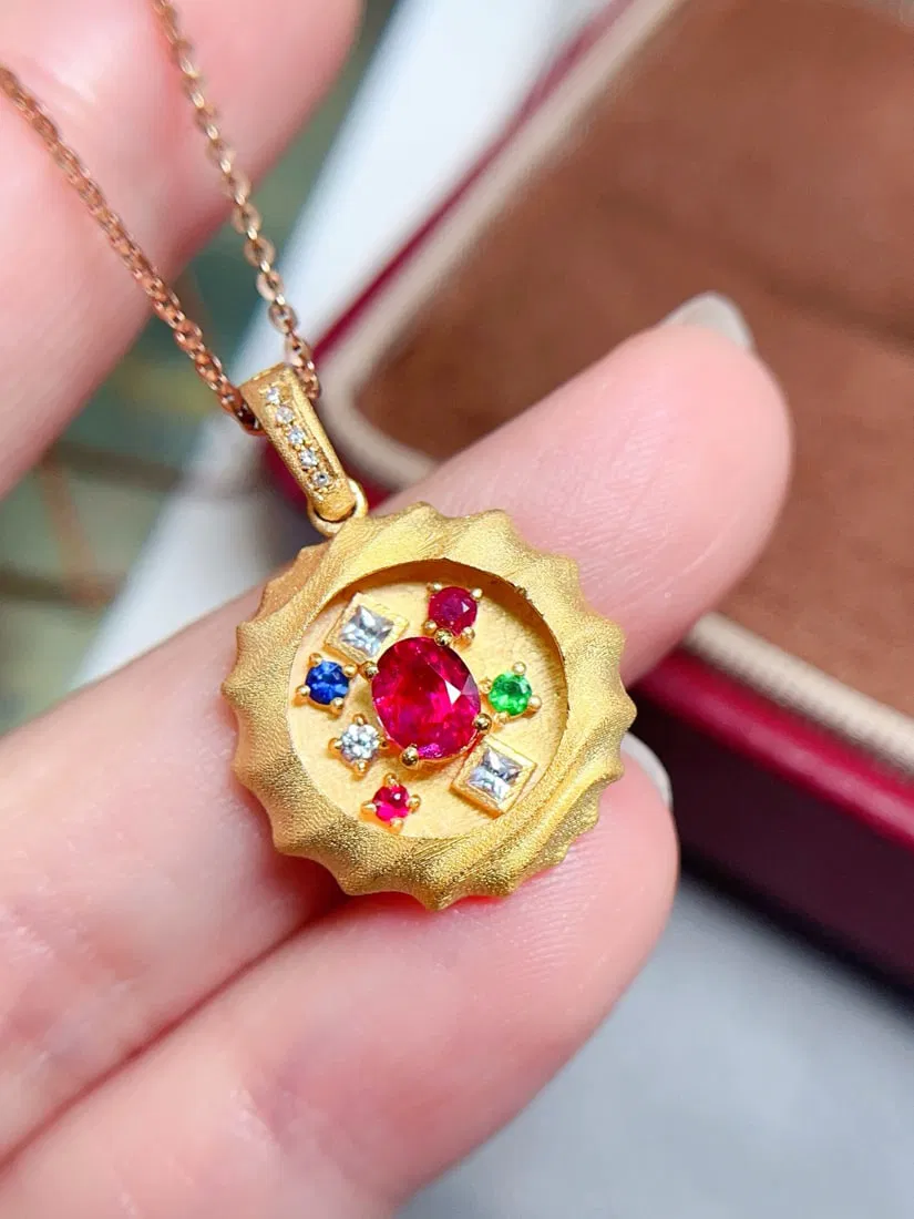 18K Gold Ruby Pendant
