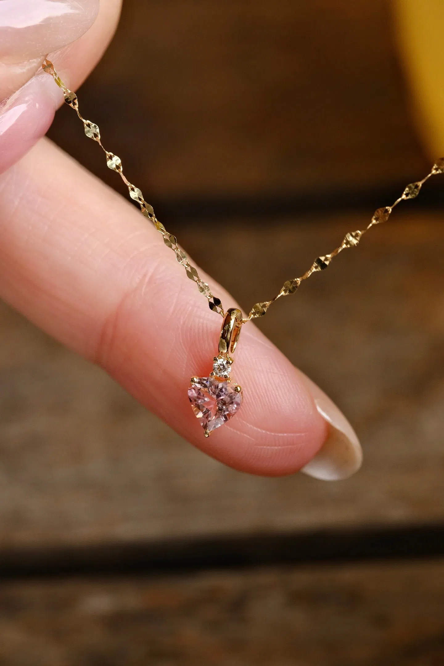 18K Gold Tourmaline Diamond Pendant