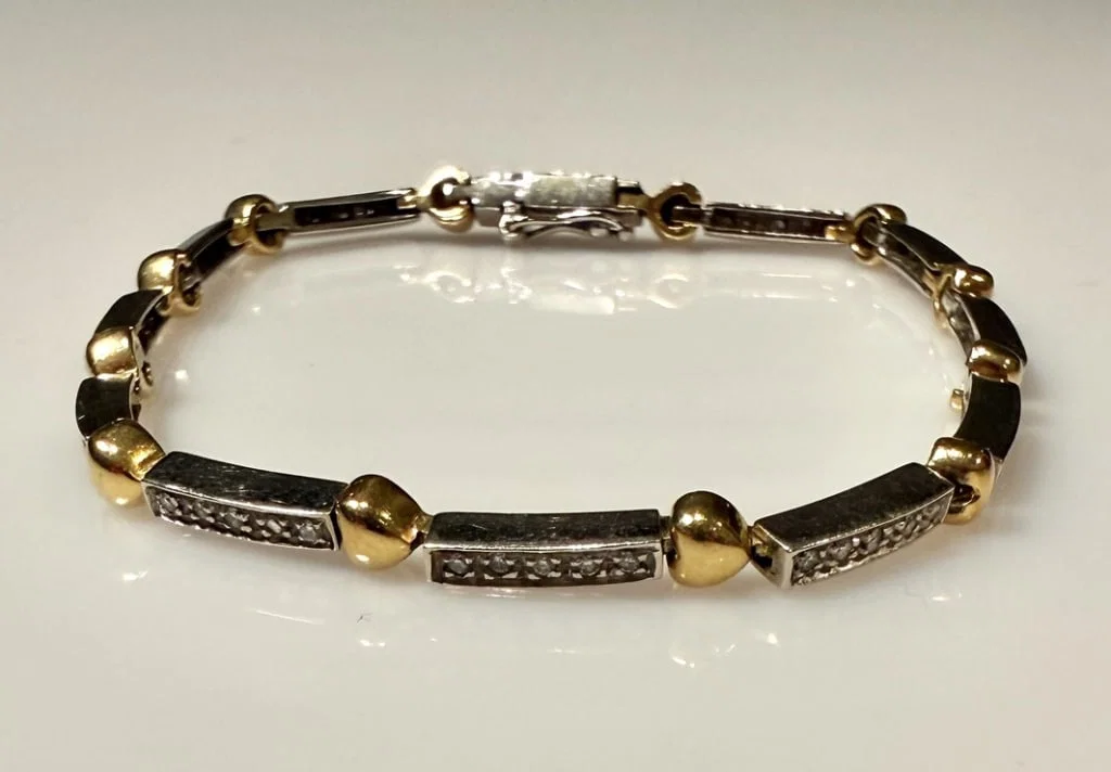 18K White And Yellow Gold And Diamond Bracelet