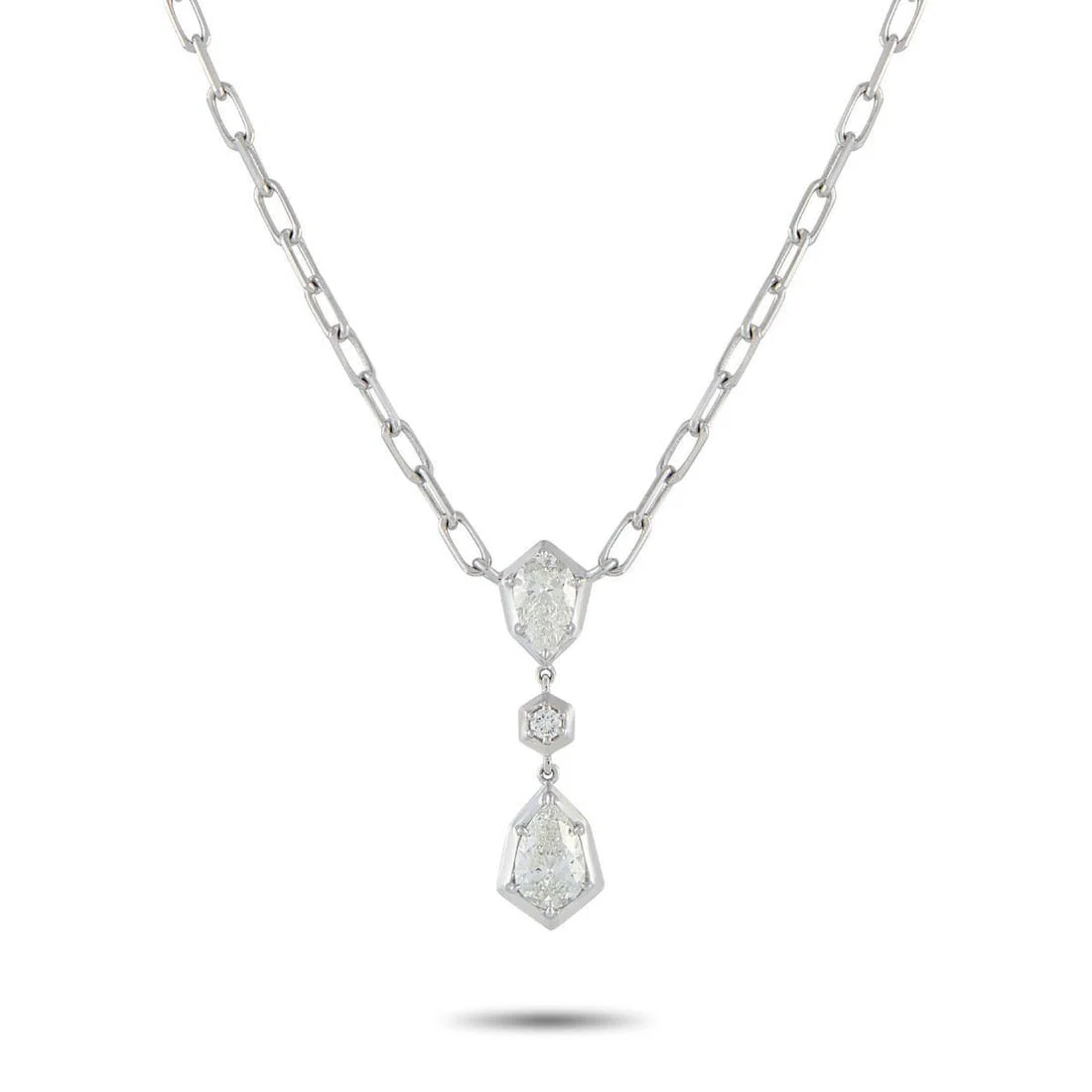 18K WHITE GOLD 1.32 CT DIAMOND NECKLACE