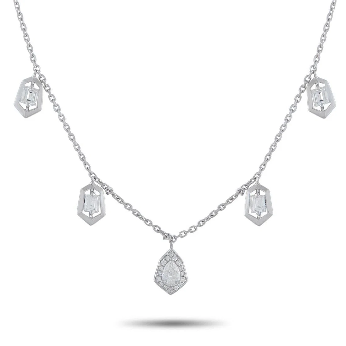 18K WHITE GOLD 1.37CT DIAMOND NECKLACE