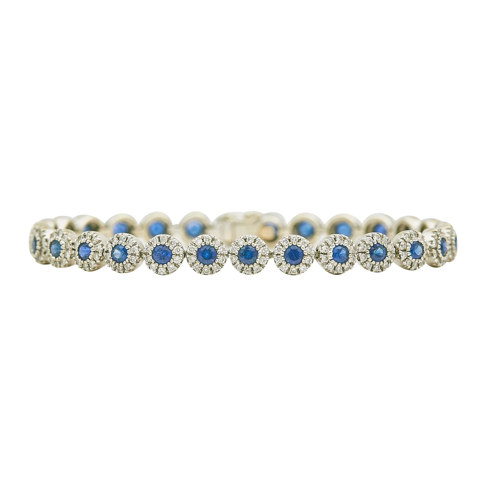18K White Gold Sapphire and Diamond Bracelet