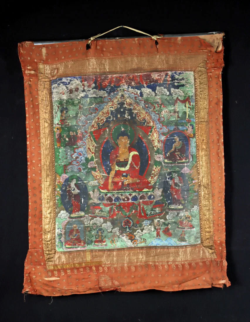 18th C. Tibetan Thangka - Shakyamuni Buddha